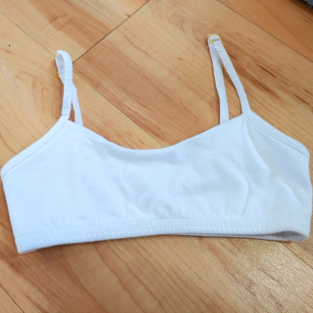 Yellowberry Pipit Training Bra White Adjustable Cross Spaghetti Straps S…